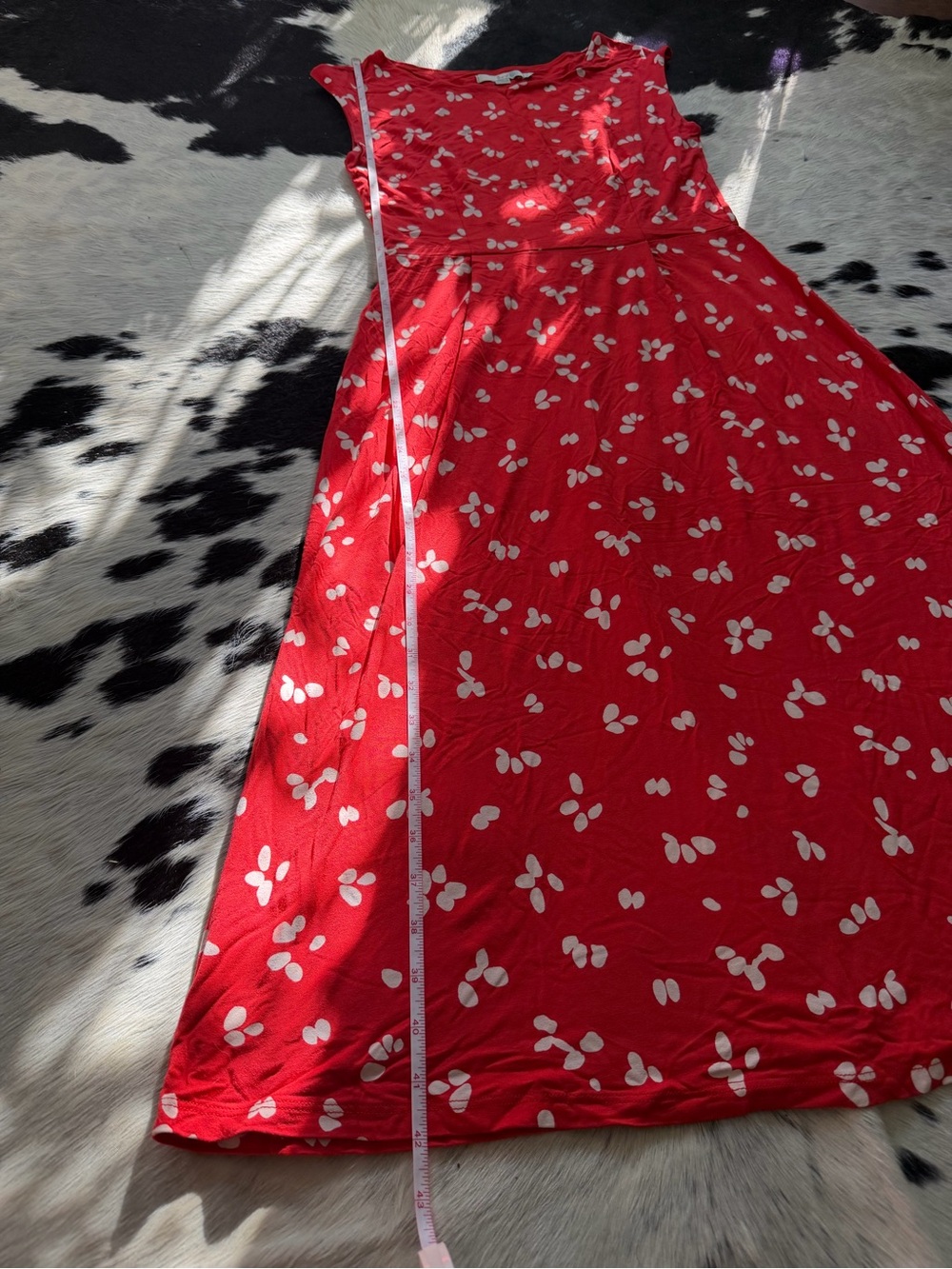 Boden Red Jersey Floral Midi Dress - Picture 14 of 14